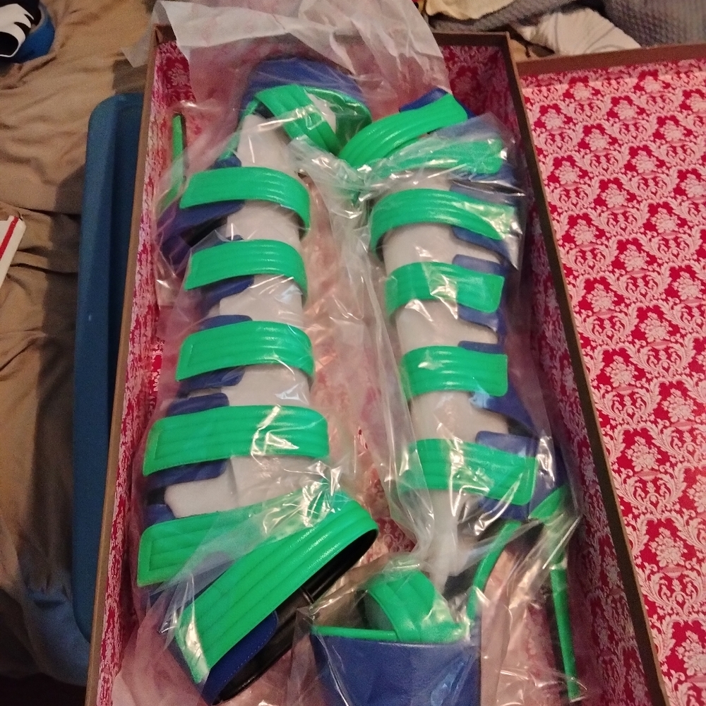 Privileged "Get Hi" strappy heels.